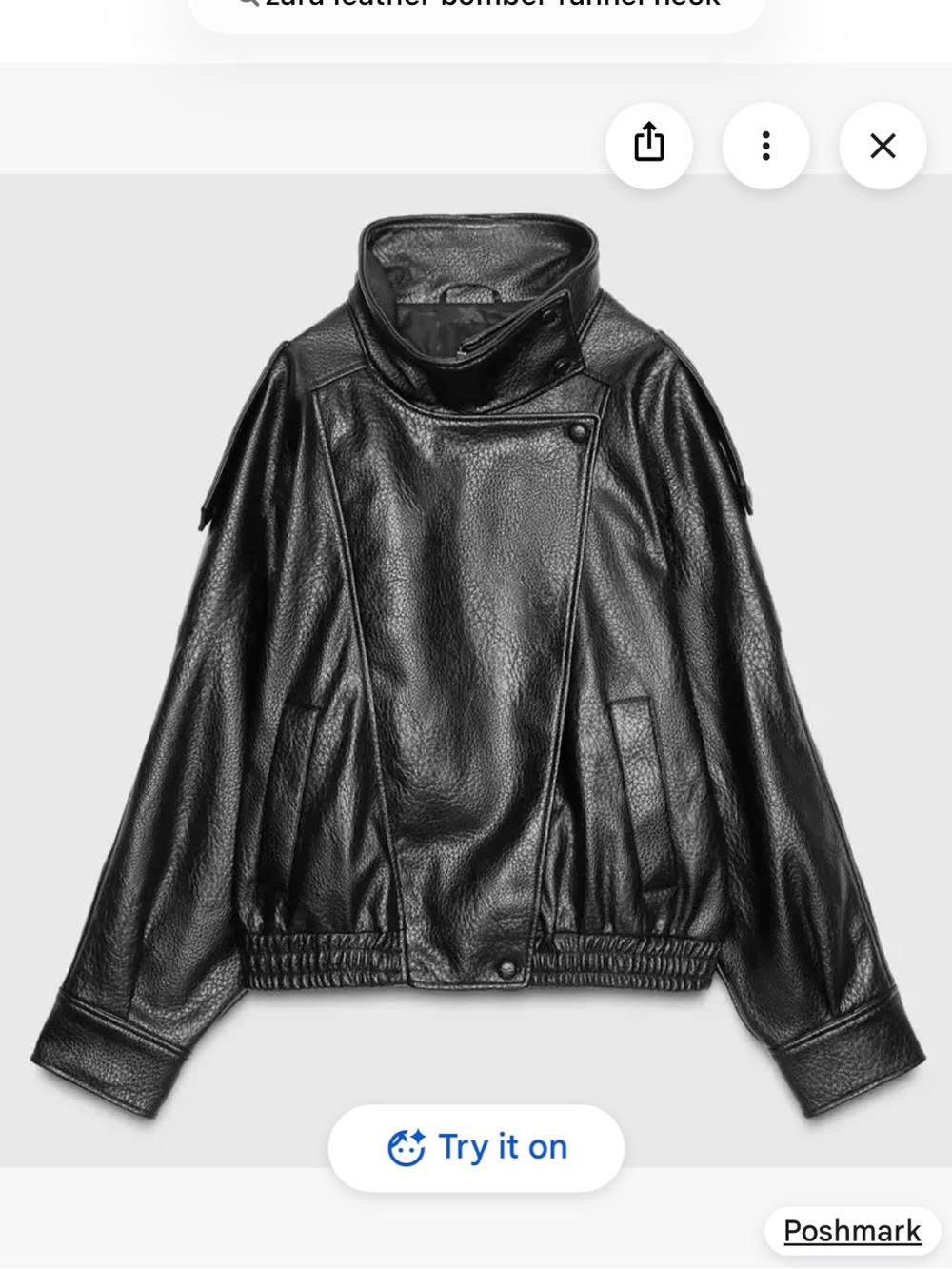Zara faux leather bomber